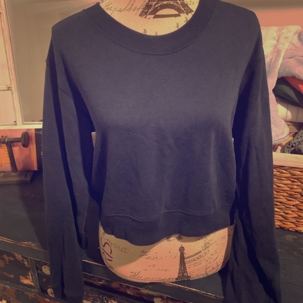 Abercrombie & Fitch Navy Blue Crop Sweatshirt S